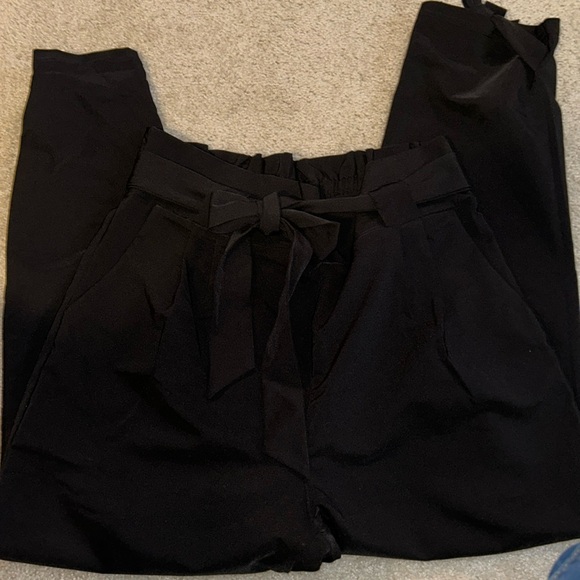 GRACE KARIN High Waist Pencil Pants w/ Pockets Bow-Knot Cropped Paper Bag Pants - Picture 2 of 6